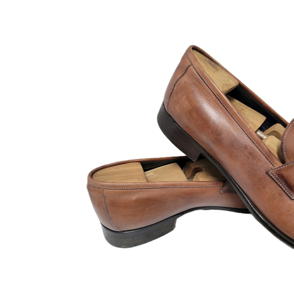Paul Evans Stewart Handcrafted Leather Penny Brown Loafers Italian Made Men\'s 13 main image 11